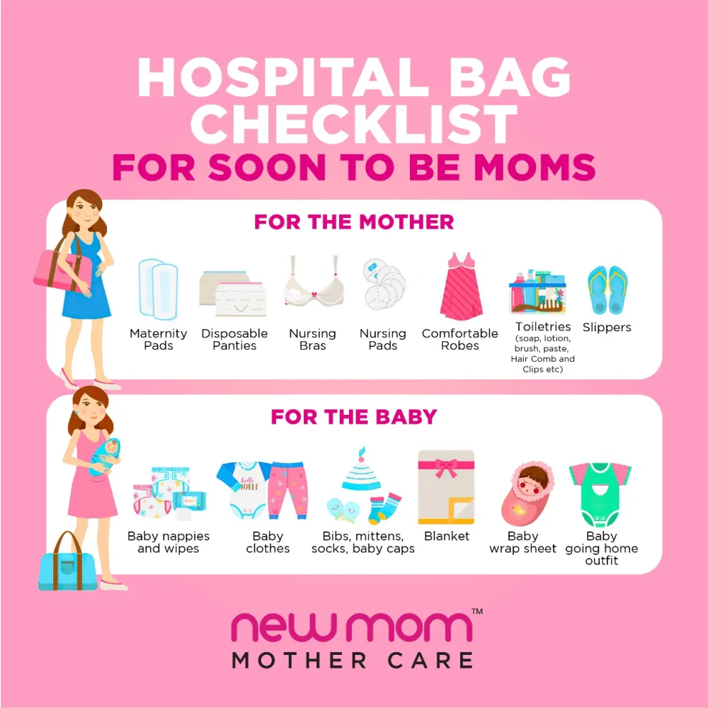 Hospital Bag Check List For Mother and Baby